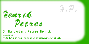 henrik petres business card